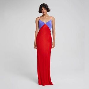 Rat & Boa Red and Lavender Maxi Slip Dress